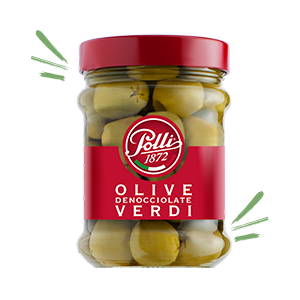 Pitted Green Olives Polli 300g